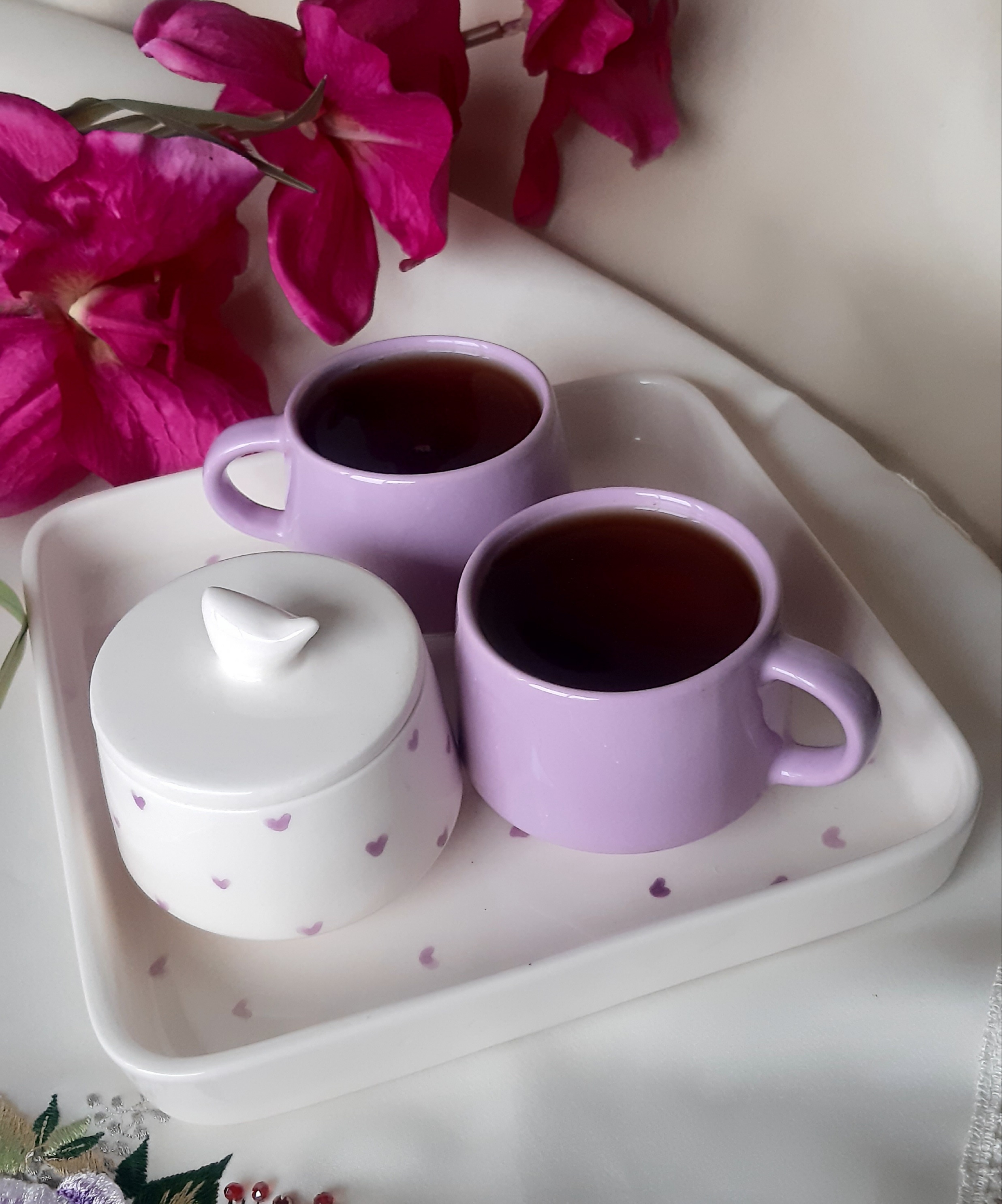 ست چایخوری دونفره سرامیکی یاسی