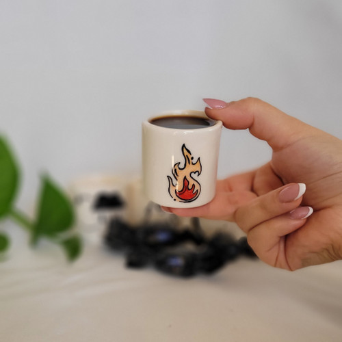 قهوه خوری سرامیکی مینیمال طرح آب و آتش